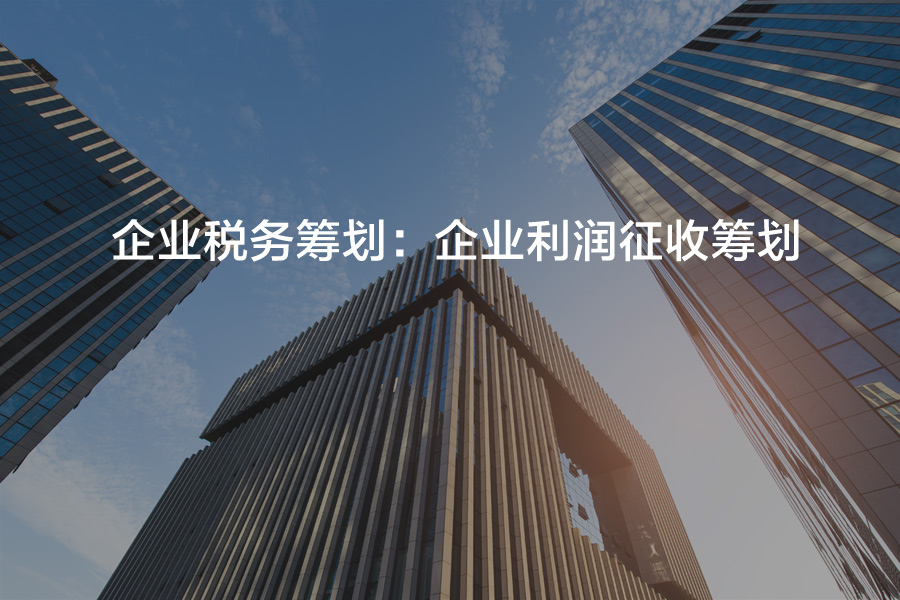 企業(yè)稅務(wù)籌劃：企業(yè)利潤征收籌劃